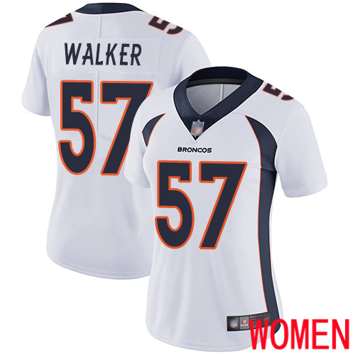 Women Denver Broncos 57 Demarcus Walker White Vapor Untouchable Limited Player Football NFL Jersey